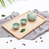 Drag plate Rectangular tray Household modern simple tableware Large solid wood thickened Japanese tea plate Kitchen plate