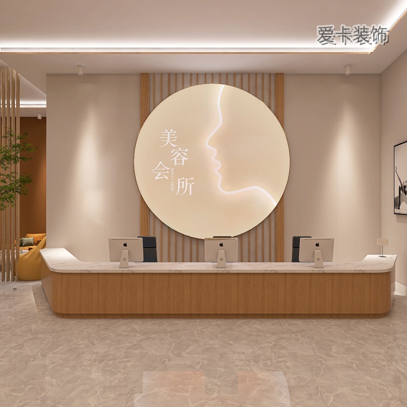 Beauty Salon Circular Gradient Luminous Light Box for Skin Management, Freckle Removal, Acne Treatment, Yoga Front Desk Logo Image Wall