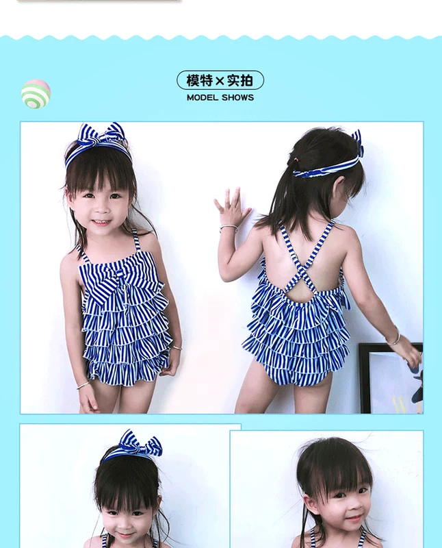 Em bé sơ sinh Hàn Quốc dính liền với váy sinh viên trẻ nhỏ dễ thương trẻ em hải quân chia áo tắm