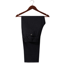 Middle-aged autumn and winter Tang-dressed men and women trousers Chinese-style loose waist and leisure deep straight pants loose high waist pants black