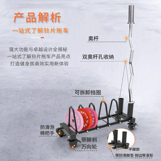 Movable Barbell Plate Storage Rack for Home and Commercial Use, Olympic Barbell Plate Rack, Fitness Plate Storage Rack