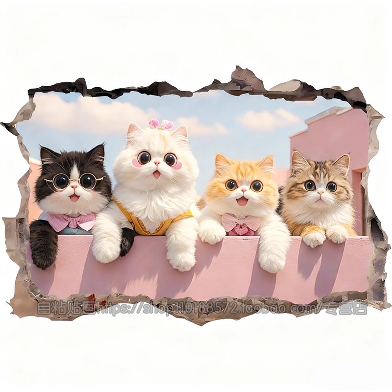 3D Stereo Cat Stickers Cartoon Anime Hole Cover-Up Children's Room Wall Stickers Decoration Scratch Cover-Up Car Stickers 3D Stereo Cat Stickers Cartoon Anime Hole Cover-Up Children's Room Wall Stickers Decoration Scratch Cover-Up Car Stickers