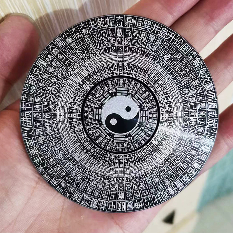 China Wind Compass Fingertips Top Tai Chi Gossip Feng Shui Black Tech Nets Red Metal Finger Tops Toy Children-Taobao