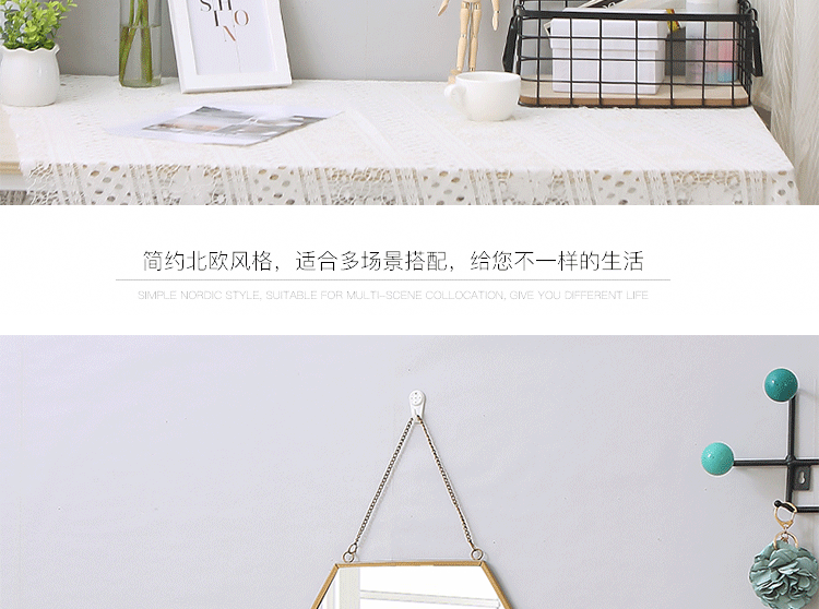 Gương sắt rèn sáng tạo treo tường phòng tắm vanity treo tường phòng tắm vòi hoa sen - Gương kiếng treo tường