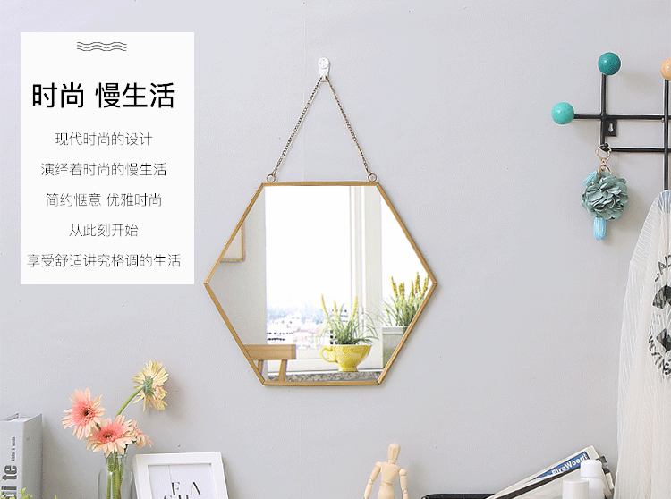 Gương sắt rèn sáng tạo treo tường phòng tắm vanity treo tường phòng tắm vòi hoa sen - Gương kiếng treo tường