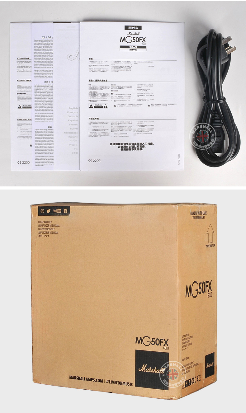 Loa chính hãng MARSHALL Marshall Guitar MG50CFX Hiệu ứng chỉnh sửa chức năng Muỗng Guitar điện - Loa loa loa kéo di động