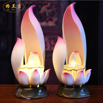 Lotus lamp Buddha for lamp LED light long Ming light plug-in electric ceramic light Buddha lamp Home Buddha Former for Buddha Guanyin Caivinity lamp