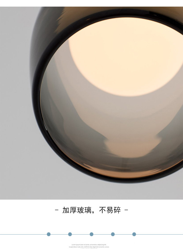 Ресторан люстра 北欧后现代创意蓝色玻璃小吊灯艺术饭厅沙发旁玄关设计师吊灯