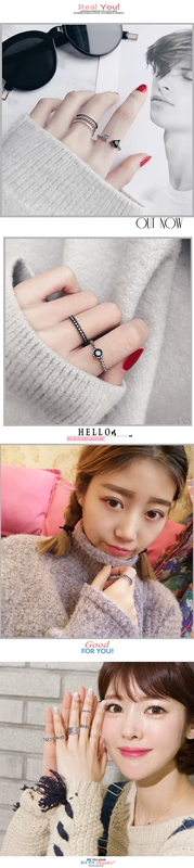 S925 sterling bạc nhẫn sinh viên hipster Nhật Bản và Hàn Quốc sáng tạo mở cá tính đơn giản tươi retro phiên bản rộng chỉ số nhẫn nữ nhẫn đôi pnj
