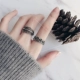 S925 sterling bạc nhẫn sinh viên hipster Nhật Bản và Hàn Quốc sáng tạo mở cá tính đơn giản tươi retro phiên bản rộng chỉ số nhẫn nữ nhẫn đôi pnj