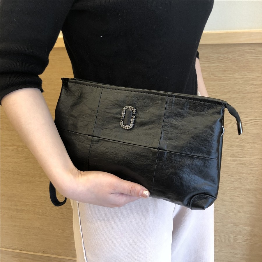 If windy soft leather bag 2021 new ladies Single shoulder bag washed by hand bag minimalist Shoulder Bag Hand Grip Bag Tide