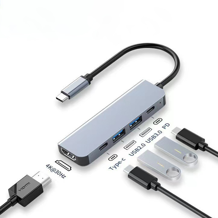 Typec Five-In-One Docking Station Multi-Functional Mobile Phone Computer Game Console USB Hub 5-in-1 Docking Station Typec Five-In-One Docking Station Multi-Functional Mobile Phone Computer Game Console USB Hub 5-in-1 Docking Station