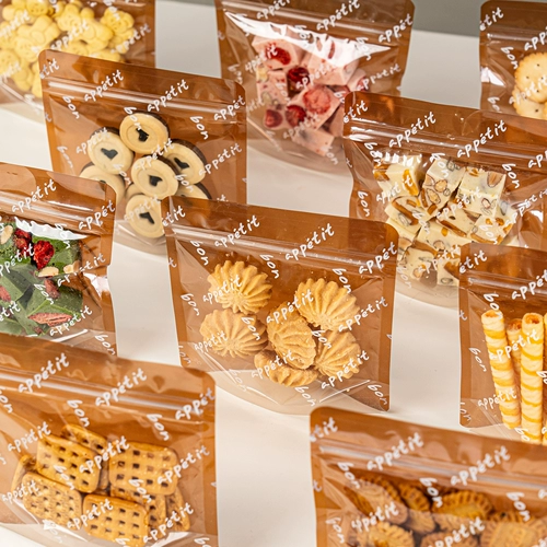 Упаковочный пакет для печенья, снежинка, печенье, прозрачный пакет на молнии, бумажный пакет для выпечки, конфеты, нуга, индивидуальный маленький