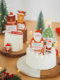 Christmas Tree Cake Decoration Small Inserts Ornaments Toppers Baking Paper Cups Santa Claus Merry Bowl