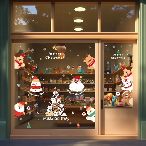 Рождественское стеклянное электрическое украшение для ногтей, оконная наклейка, пластырь, макет для пожилых людей