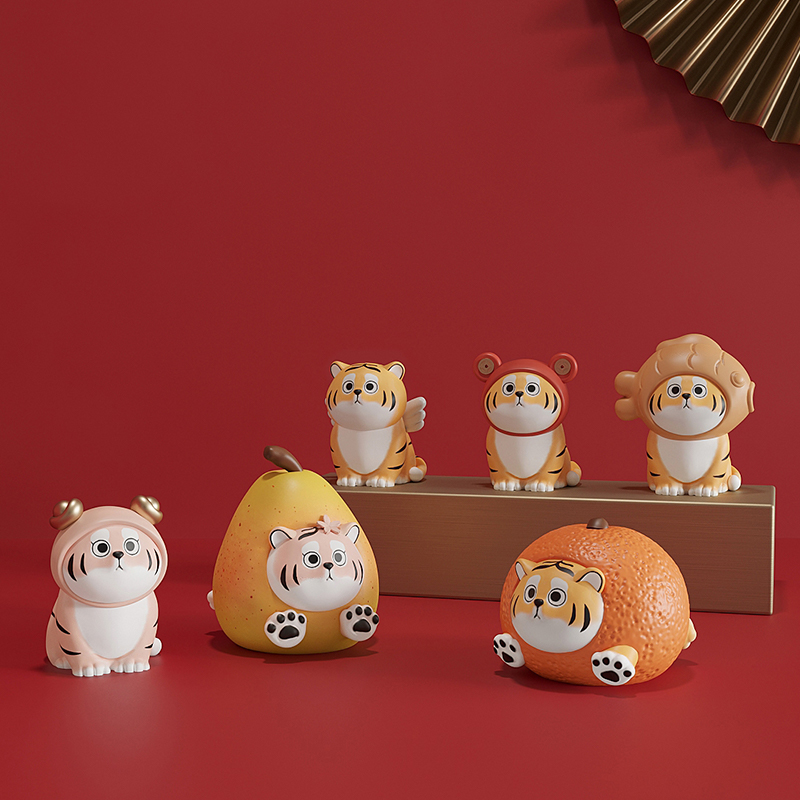 the year of the tiger year tiger ornaments cute mascot 2022 new year gifts colleagues creative desktop decorations