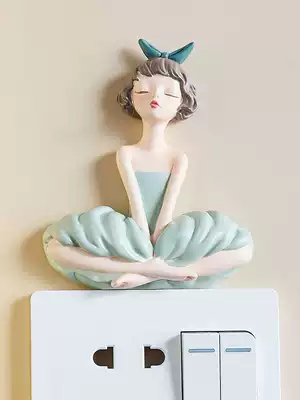 Cute light luxury Little Loli switch patch protective cover decorative wall sticker socket beautification cover cover ugly border cover sticker