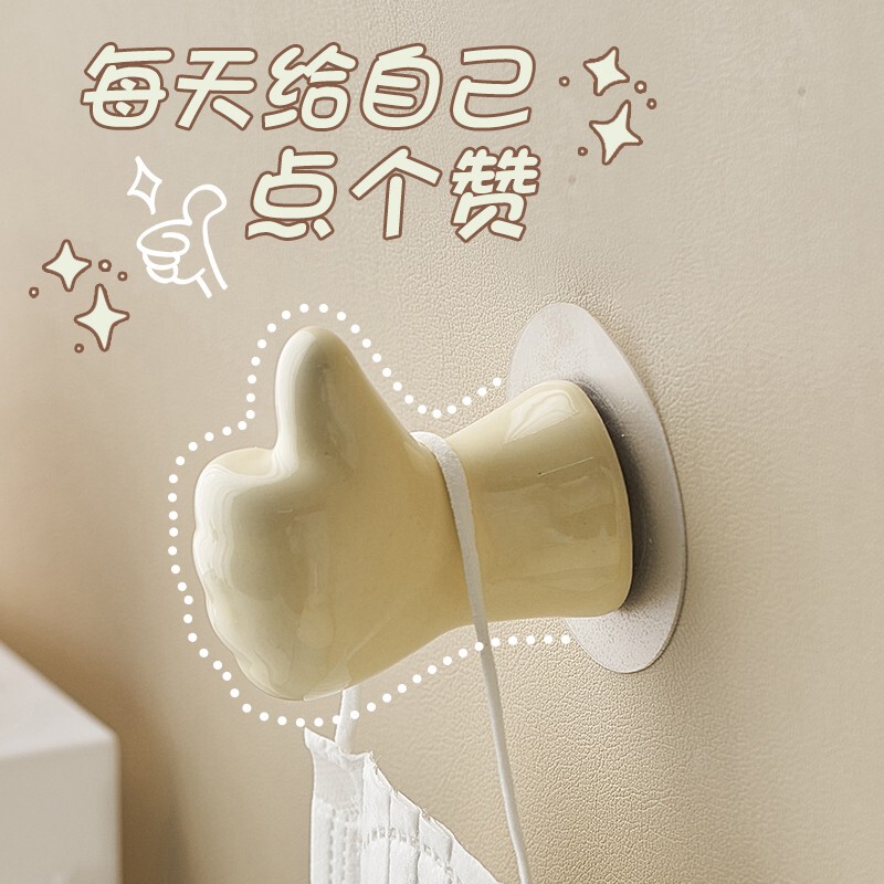 Creative Thumb-Shaped Hooks, Nail-Free Wall Decoration Storage Hooks, Home Adhesive Hooks