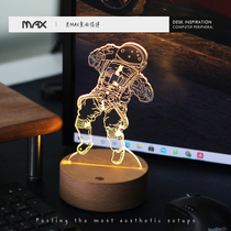 Astronaut computer desk atmosphere night light spaceman boyfriend desktop building gift lamp festival birthday gift solid wood