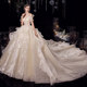 Starry Sky Lord Wedding Dress 2023 New Bride One Shoulder Heavy Industry Small Big Tail 2024 Going Out Yarn Light