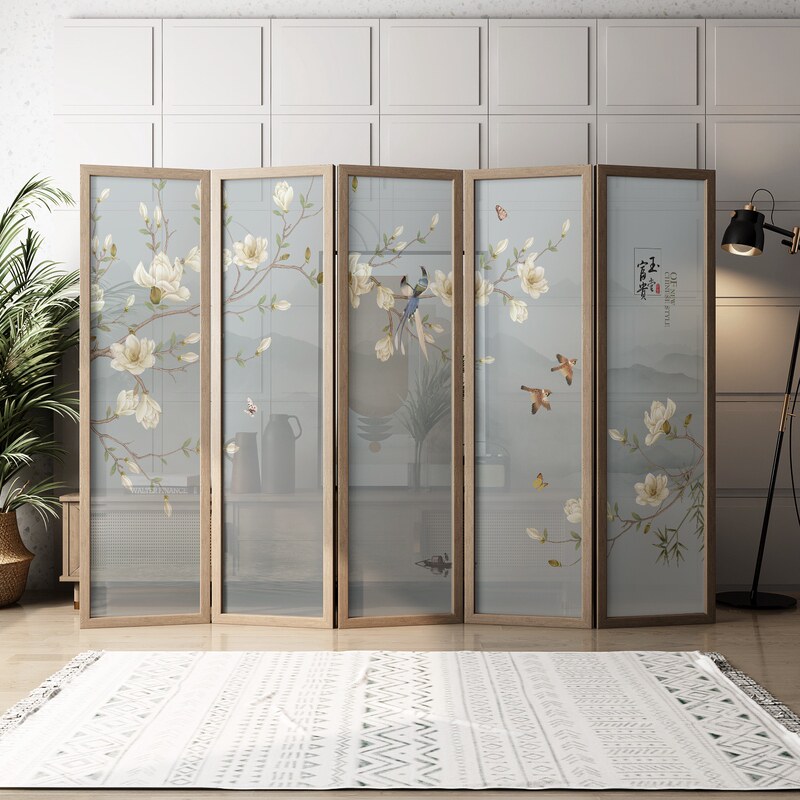 New Chinese screen partition living room entrance porch modern minimalist bedroom cover home folding mobile folding screen
