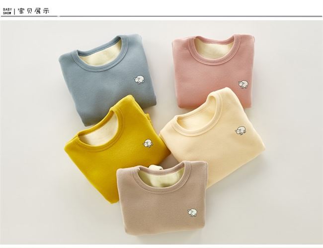 Đồ lót trẻ em nhiệt 2 bộ 0-1 tuổi cotton quần áo mùa thu cộng với nhung nam bé gái chăm sóc đồ ngủ bụng dày mùa thu đông - Quần áo lót đồ ngủ cho be gái 10 tuổi