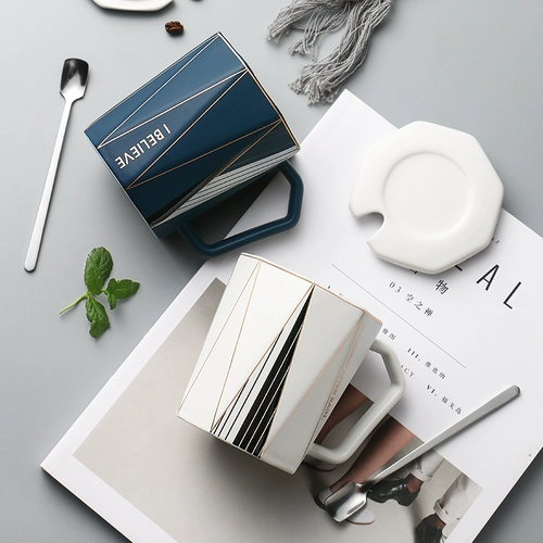 Mark Cup с крышкой Spoon Ins Water Cup Simple Lesse Forest, пара офиса, офис северной керамической чашки