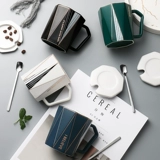 Mark Cup с крышкой Spoon Ins Water Cup Simple Lesse Forest, пара офиса, офис северной керамической чашки