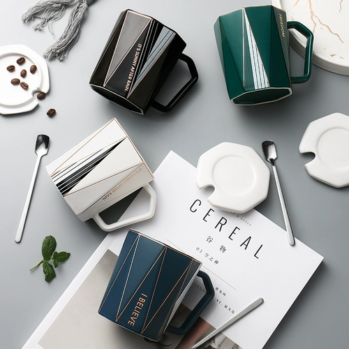 Mark Cup с крышкой Spoon Ins Water Cup Simple Lesse Forest, пара офиса, офис северной керамической чашки