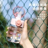 Стеклянная милая портативная переносная маленькая трубочка со стаканом для школьников