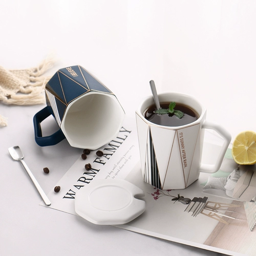 Mark Cup с крышкой Spoon Ins Water Cup Simple Lesse Forest, пара офиса, офис северной керамической чашки