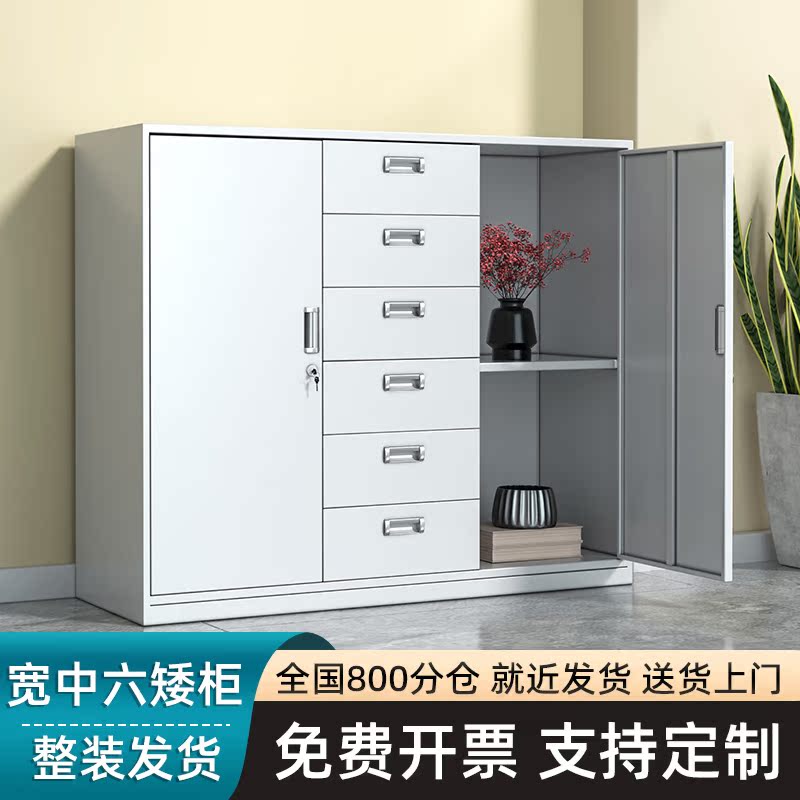 Wide Sixth Form Lower Section Short Cabinet Drawers Iron Sheet Cabinet Office Steel Information Cabinet Storage Warrant Cabinet File Cabinet
