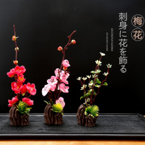 Hotel Flower Sashimi Body Swing Trays Decoration Flowers And Grass Emulation Sushi Parquet Parquet Small Pendulum Pieces Creative Dish trays decorated with cool dishes.
