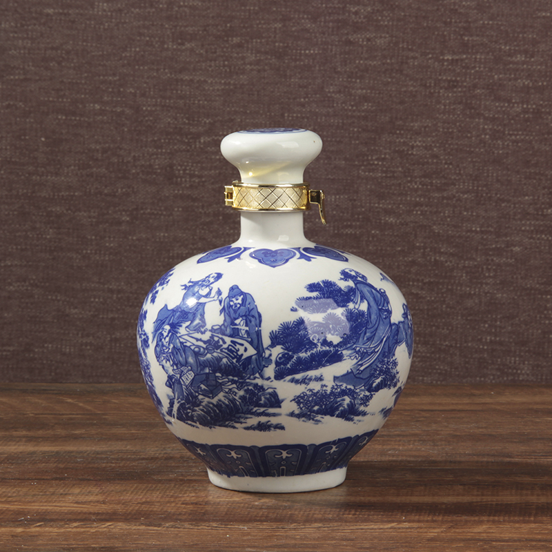 2 catties 3 catties of wine storage wine jar household sealed ceramic wine bottle empty wine bottle high-end old-fashioned wine jug storage wine jar