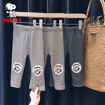 SNOOPY SNOOPY boys and girls plus velvet padded leggings childrens casual pants baby 2021 autumn winter pants