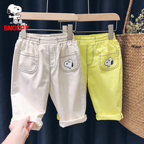 SNOOPY SNOOPY boys and girls cotton casual pants baby 2021 Spring and Autumn new childrens cute trousers