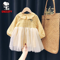 SNOOPY SNOOPY 1 year old baby long sleeve dress girl 2021 new autumn children Foreign style skirt