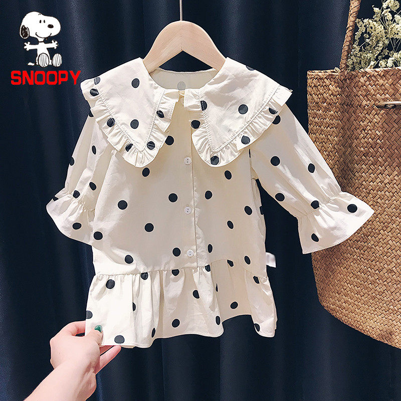 Snorby SNOOPY baby Podot foreign dress girl 2022 new autumn dress shirt skirt child long dress