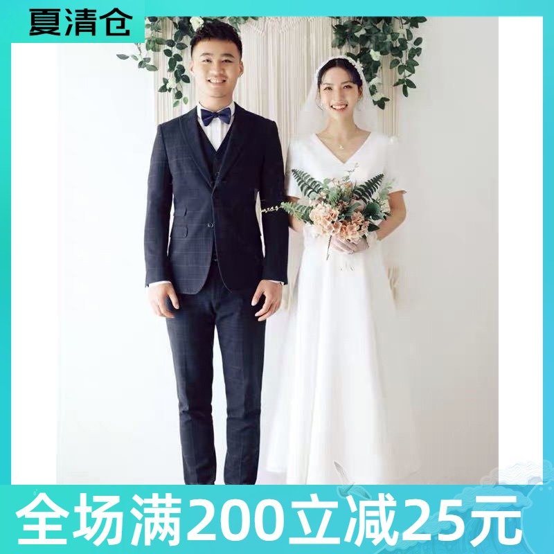 Simple and lightweight travel light wedding dress shaking sound net red Forest department super fairy out of the yarn 2020 new bridal dress everyday