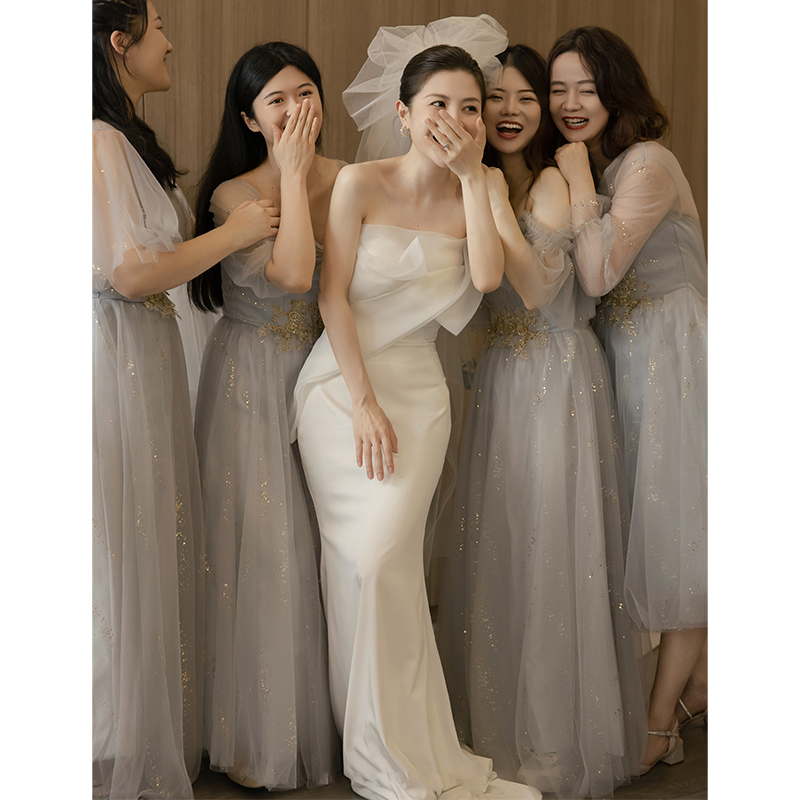 Tube top, advanced wedding dress for bride, brace, evening dress, bright catchy style, fitted, high-quality style, lace dress,  Tube top, advanced wedding dress for bride, brace, evening dress, bright catchy style, fitted, high-quality style, lace dress,
