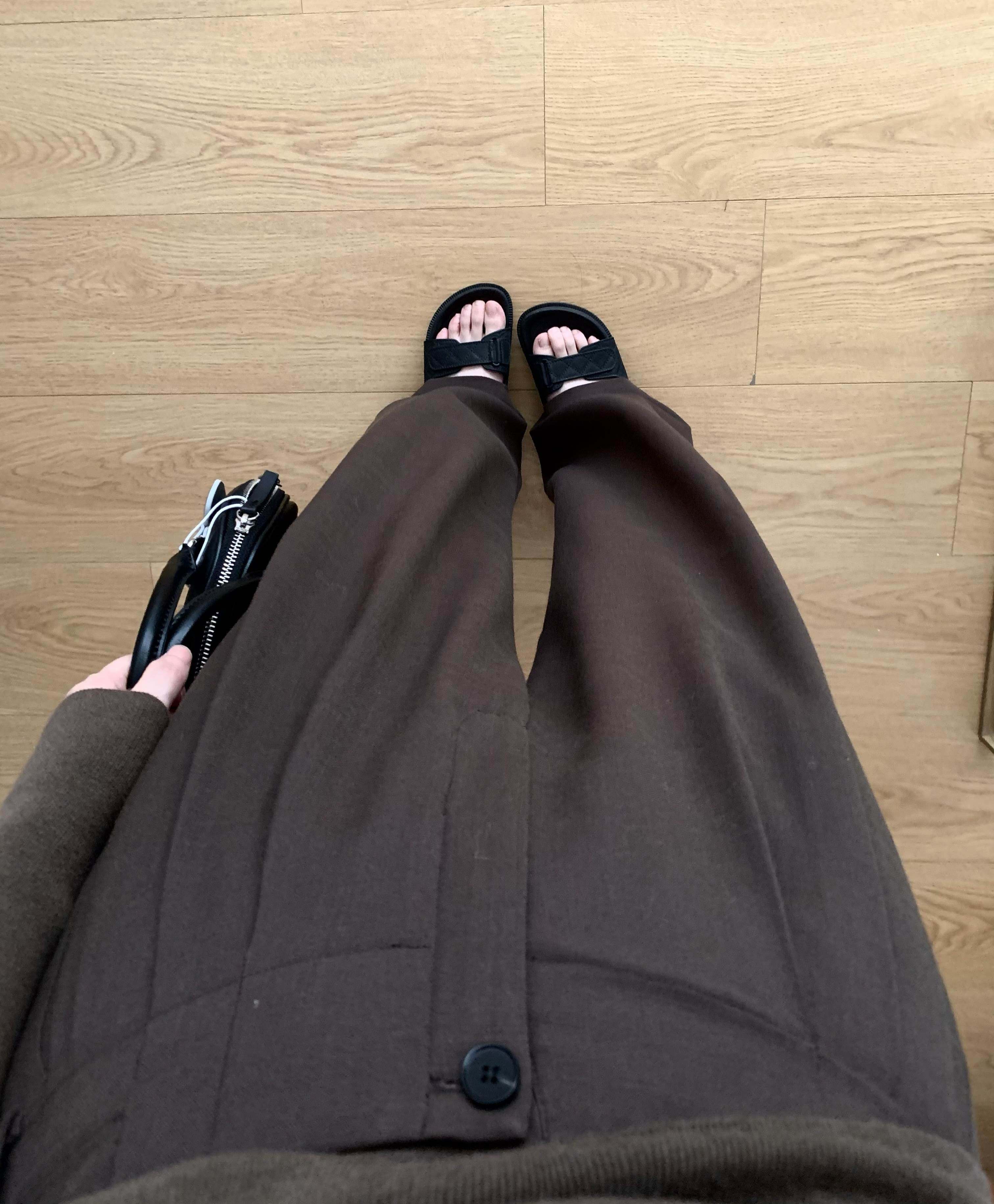 Curry Superior Sensation Woman with high waist 100 lap wool Western dress pants-Taobao