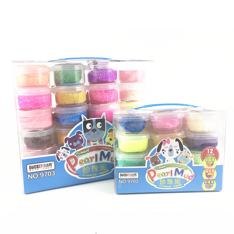 Little Lucky Duck 9703 pearl puree 24 colors with mold hand diy puree snowflake non-toxic plasticine puree