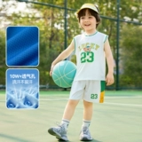 Шелковый быстросохнущий детский летний комплект, майка для мальчиков, шорты, штаны, летняя одежда, баскетбольная форма, спортивный костюм