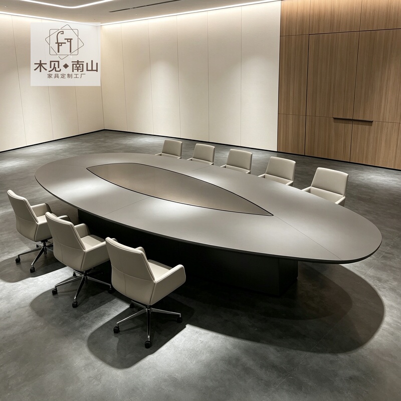 Light Luxury and High-End Oval Solid Wood Conference Table 2026 New Model High-End Designer Business Reception and Negotiation Table Light Luxury and High-End Oval Solid Wood Conference Table 2026 New Model High-End Designer Business Reception and Negotiation Table