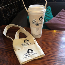 Milk tea bag canvas milk tea bag custom milk tea bag cross-body milk tea bag bag bag packaging