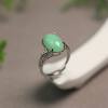 Waxy Yang Green Natural Grade A Jade Egg Ring