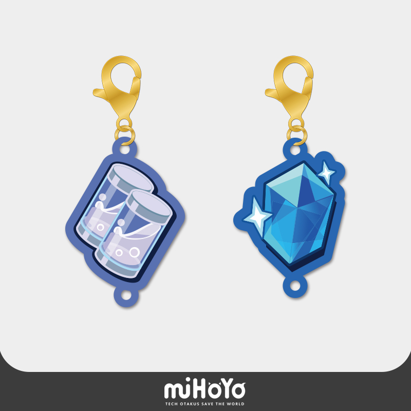 (Miha tour collapse 3) game props acrylic pendant 2 pieces a set of physical Crystal supply card shape