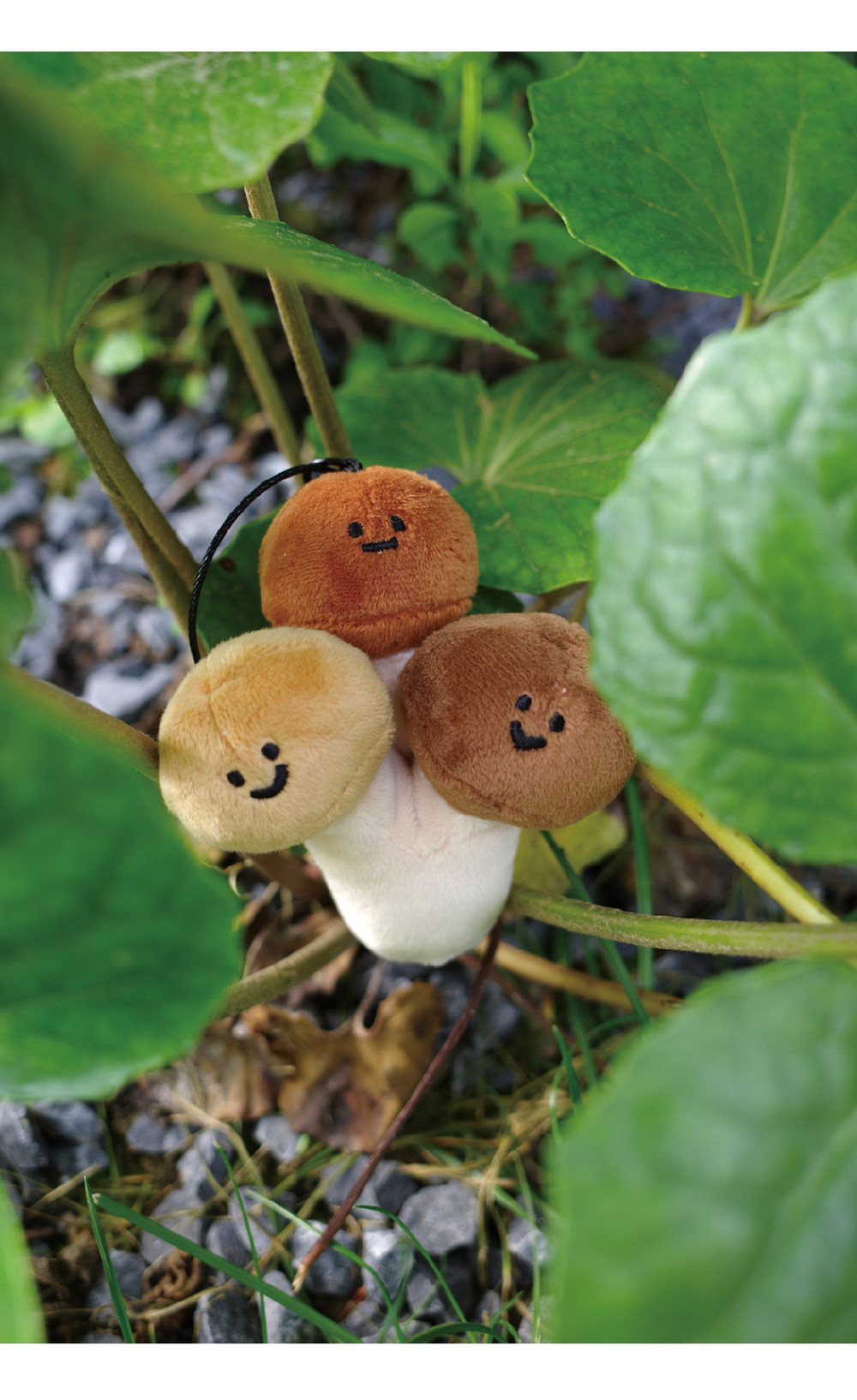 雨過山オリジナル ブナシメジのぬいぐるみキーホルダー かわいいキノコ