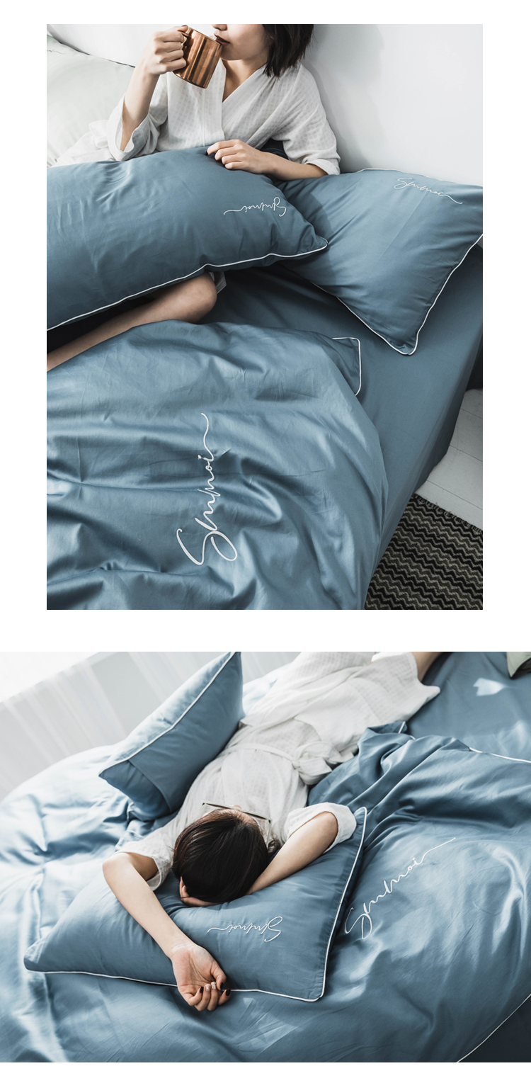 Mu Yi cotton gối gối 60 bông dài chủ yếu gối Bắc Âu bộ đơn màu đơn giản gối đơn giản - Gối trường hợp gối lock&lock