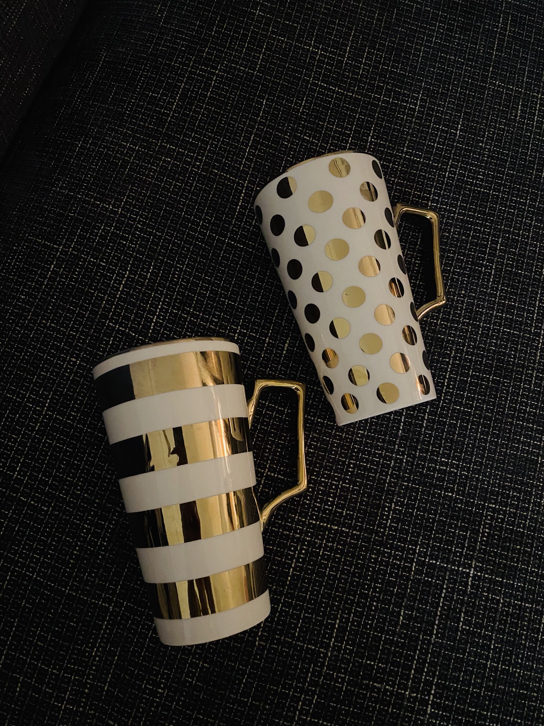 Exit Canada Tail Single Gilded Striped Polo Dot Ceramic Mark Cup Milk Cup Breakfast Cup